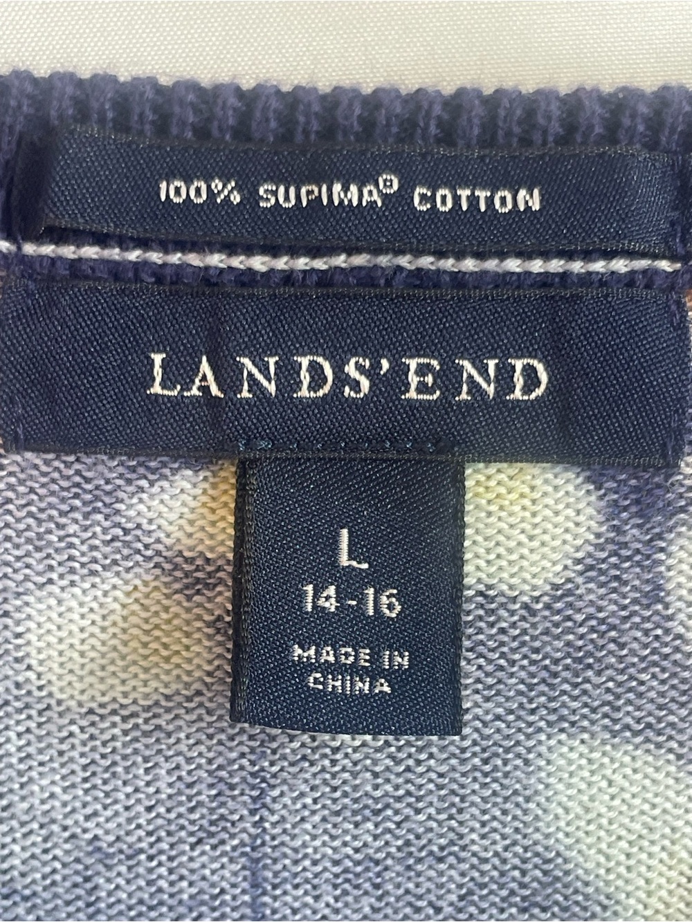 Land's End Navy Floral Button Cardigan Women’s Size Large - Picture 2 of 7